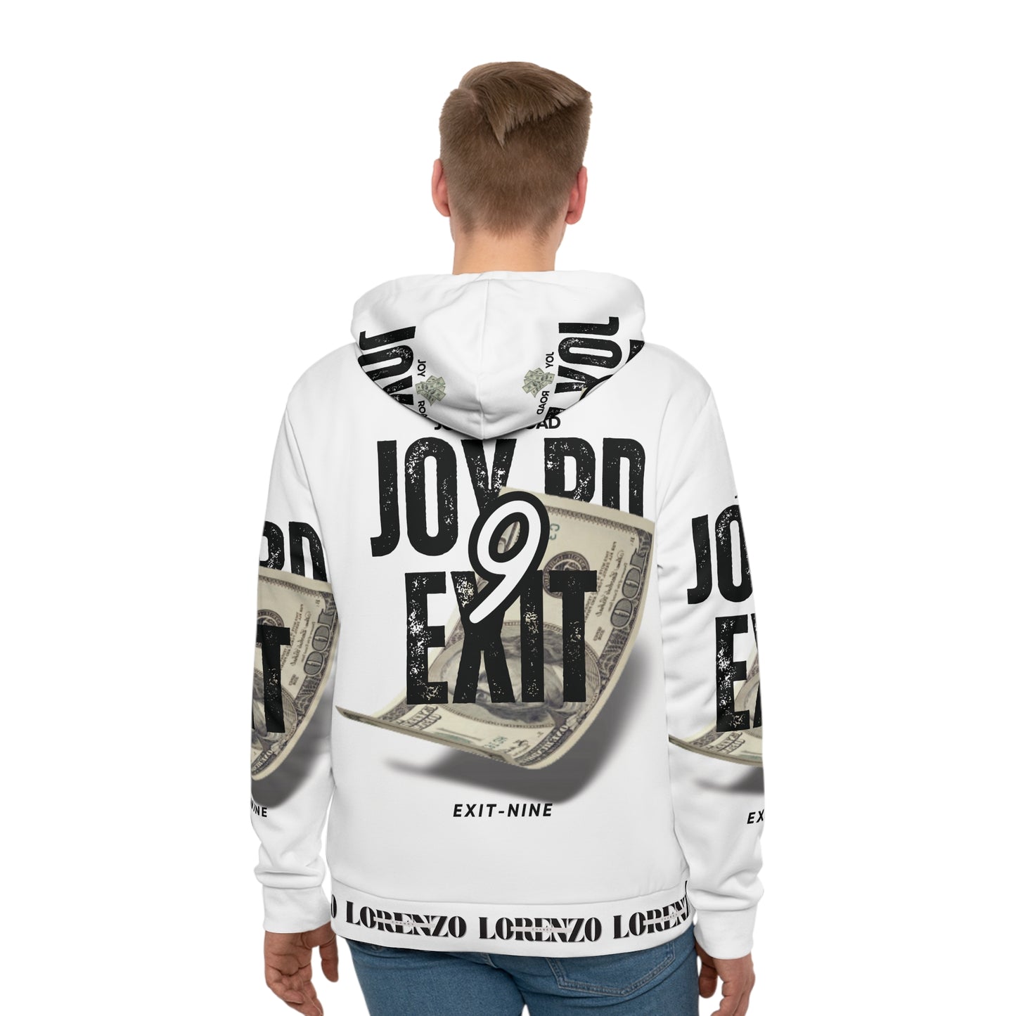 Street Style Men's Hoodie with Dollar Bill Design - Perfect for Casual Wear