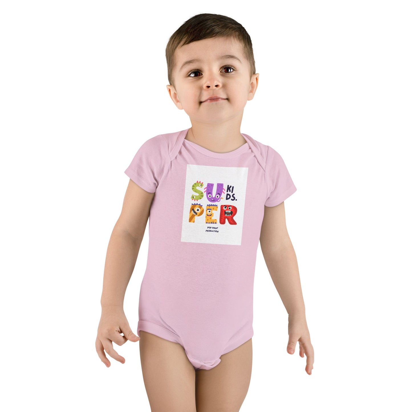 Super Cool Kids Short Sleeve Baby Onesie - Fun, Colorful Baby Apparel