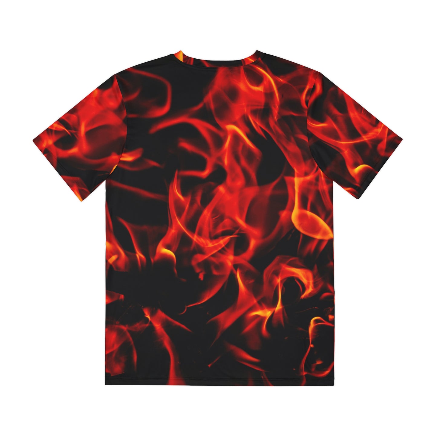 Men's Fire Pattern Polyester Tee - Bold and Stylish Activewear