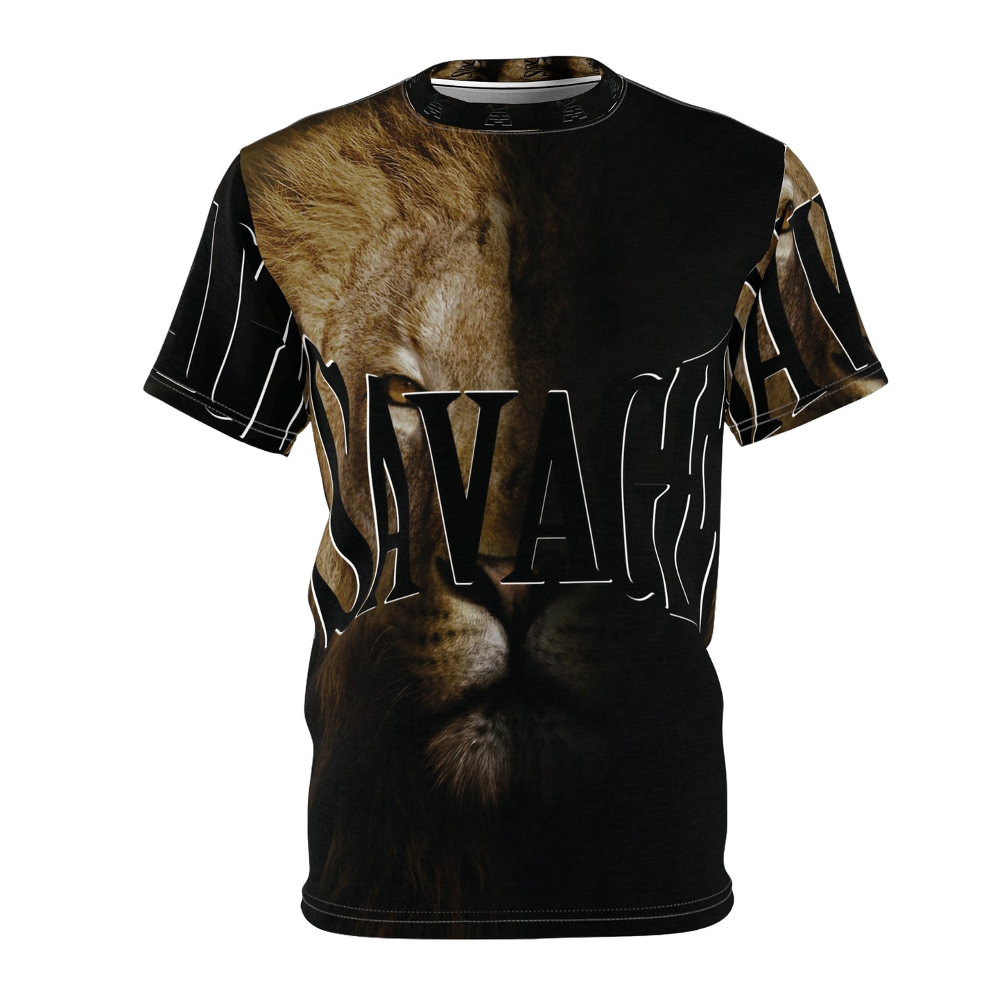 Savage Lion Full Print Unisex Cut & Sew Tee - Bold Graphic T-Shirt for Animal Lovers