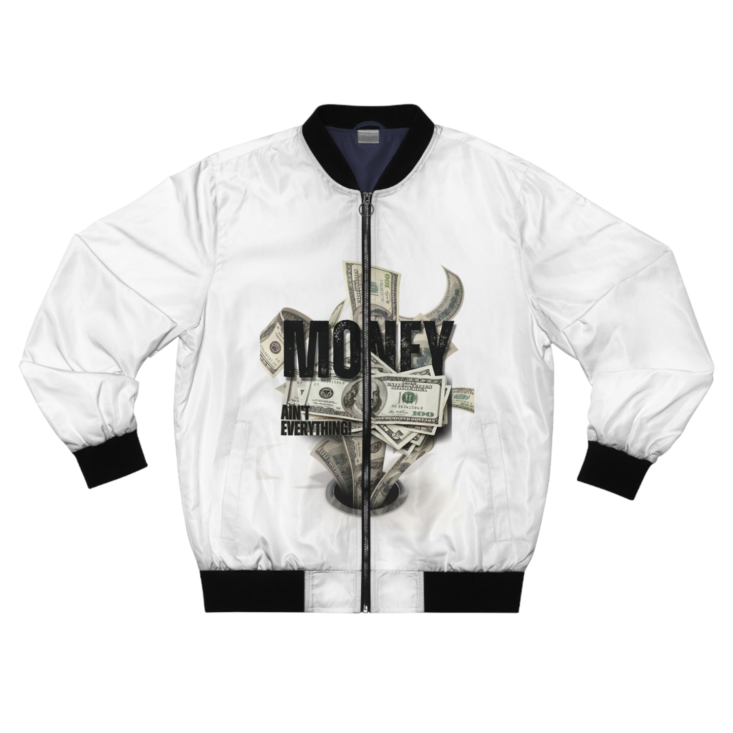 Men's Bomber Jacket - 'Money Ain't Everything' Statement Style