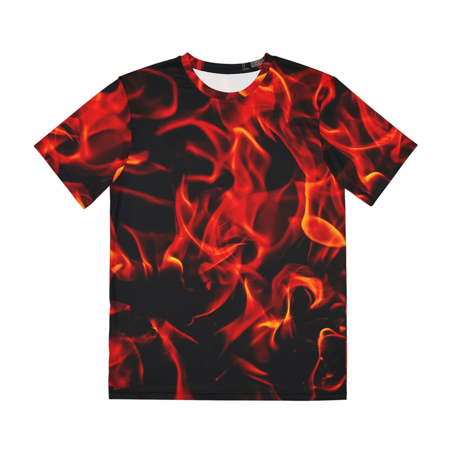 Men's Fire Pattern Polyester Tee - Bold and Stylish Activewear