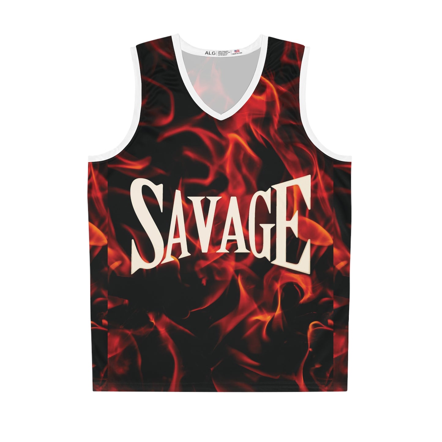 Savage Fire Basketball Jersey - Bold Sporty Wear for Hoops Fans