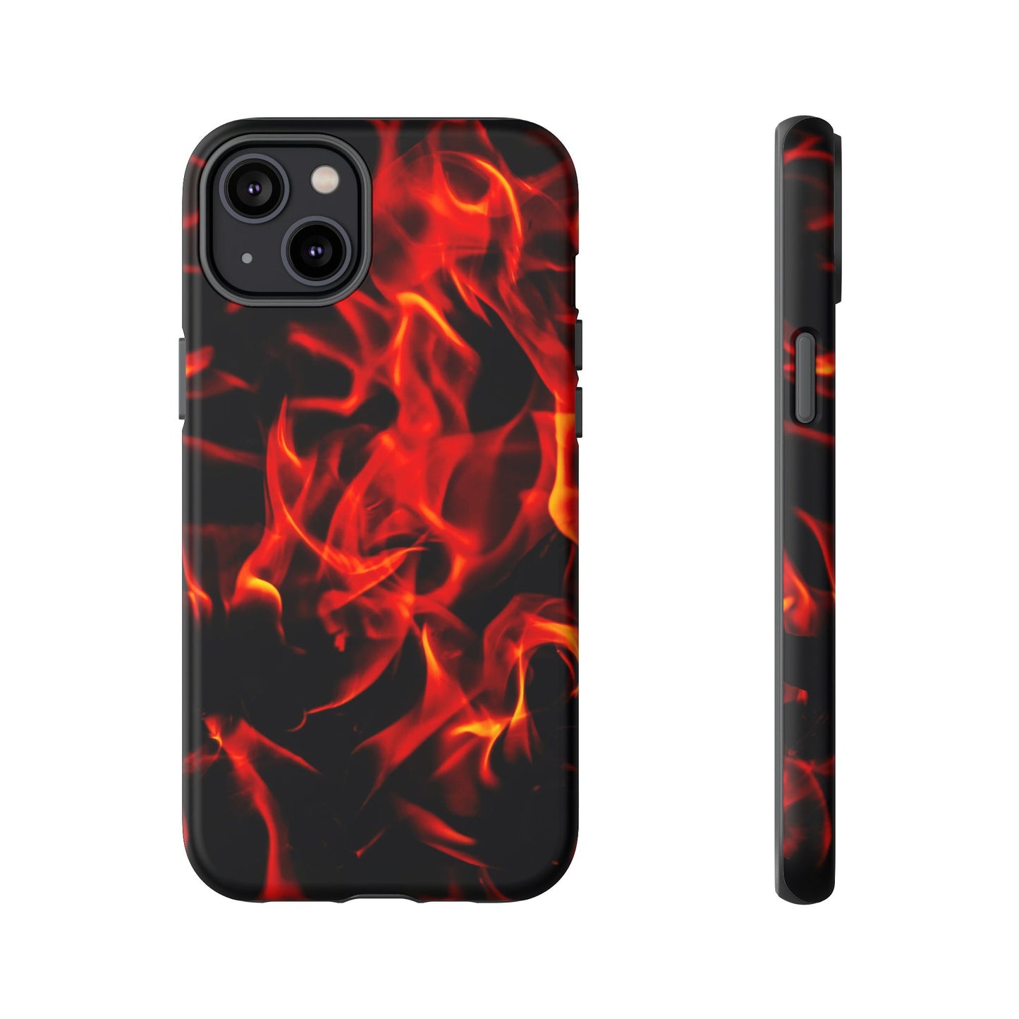 Fire Design Tough Phone Case - Bold Protection with Fiery Vibes