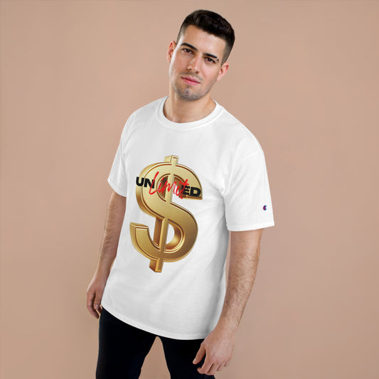 Limited Edition Champion T-Shirt - Gold Dollar Sign & 'Unlimited' Print