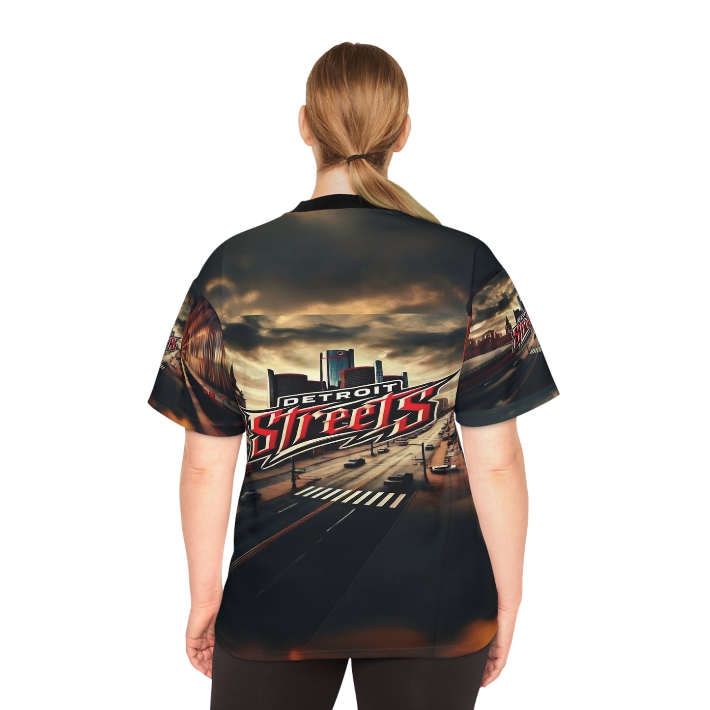 Detroit Streets Unisex Football Jersey - Bold Street Art Design for Sports Enthusiasts