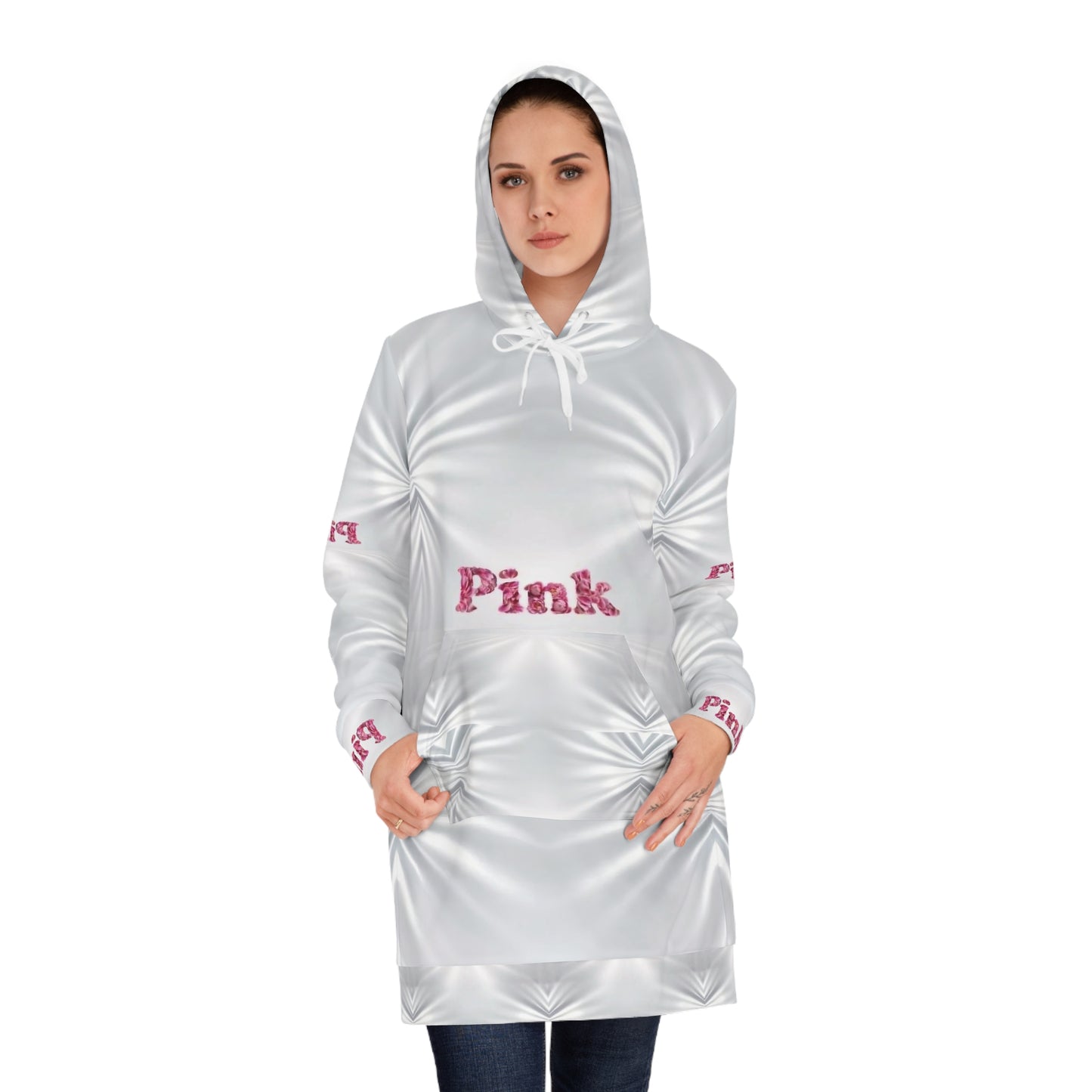 Trendy Pink Women&#039;s Hoodie Dress – Cozy and Chic Casual Wear