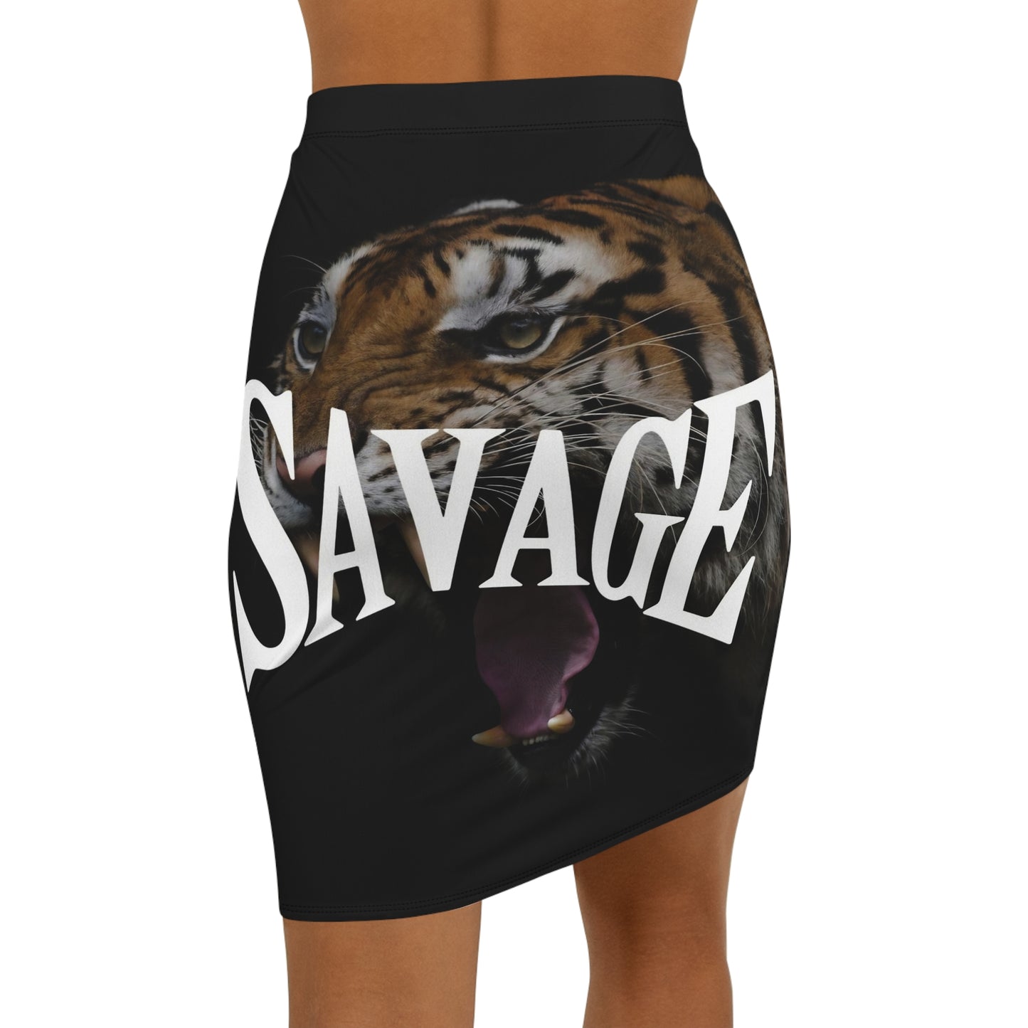 Savage Tiger Print Midi Skirt for Confident Women