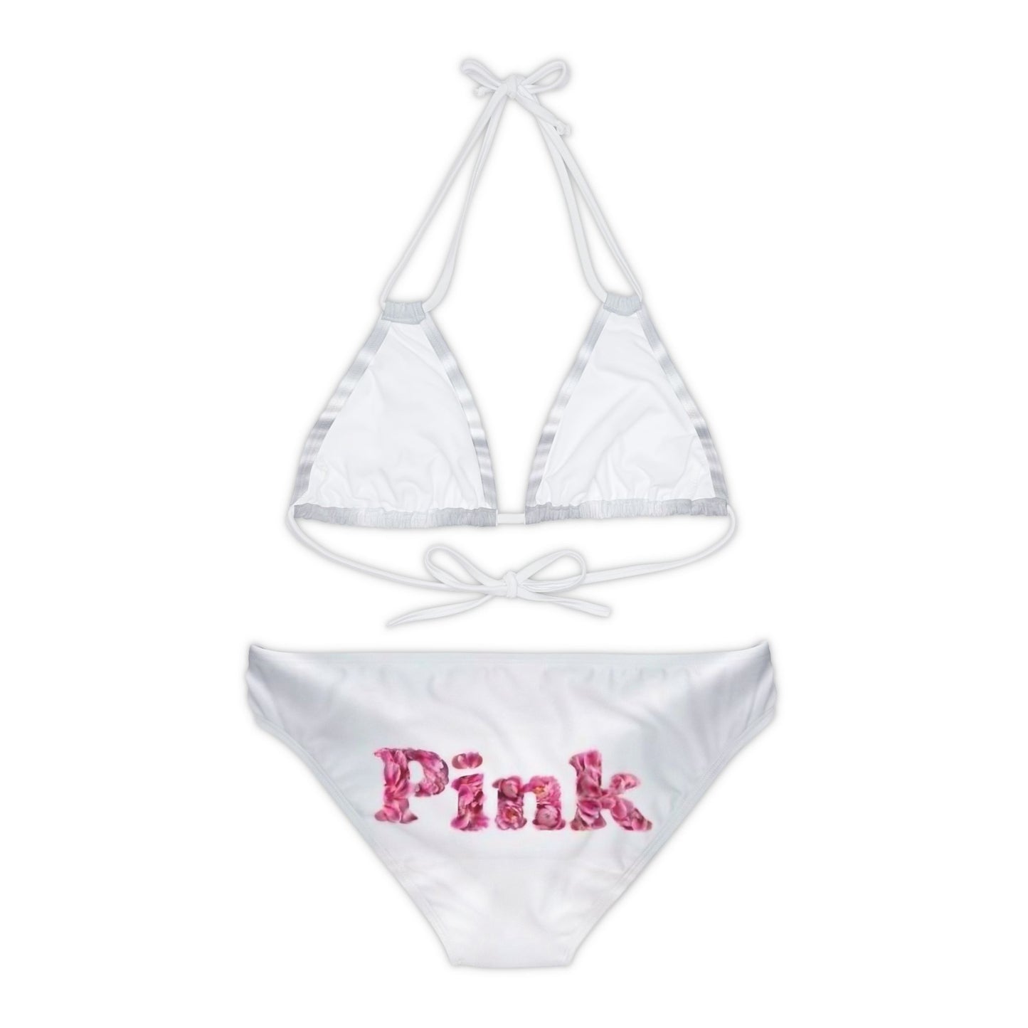 Pink Strappy Bikini Set - Feminine Swimwear for Beach Days & Summer Fun