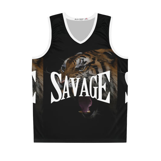 Savage Tiger Basketball Jersey - Bold Sportswear for Fierce Players