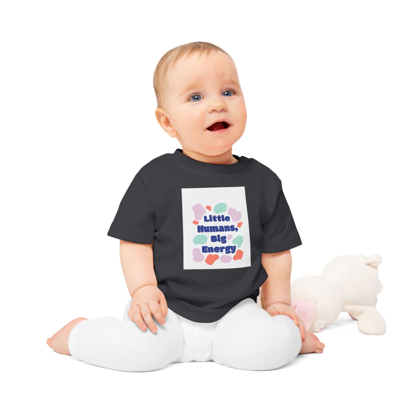 Cute Baby T-Shirt – "Little Humans, Big Energy" – Fun & Playful Infant Tee