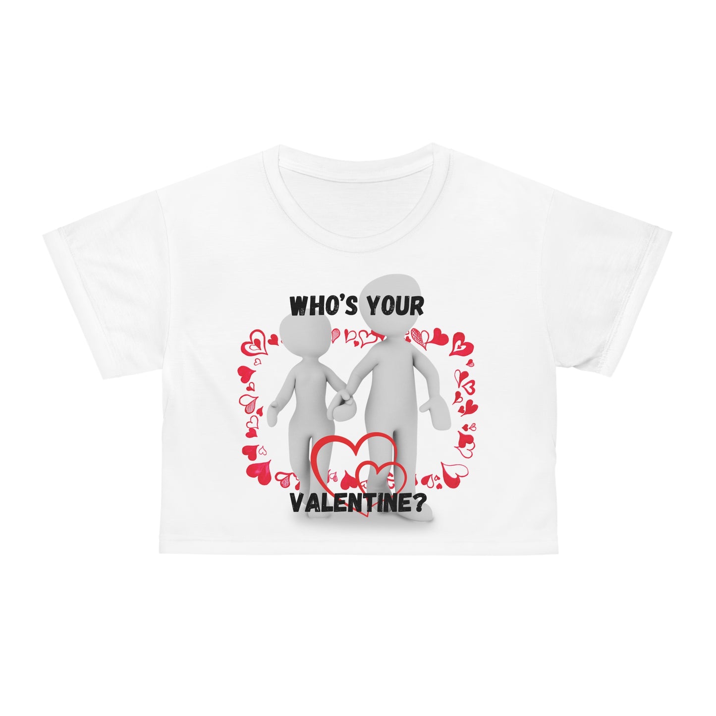 Who's Your Valentine? Crop Tee - Playful Valentine's Day Top