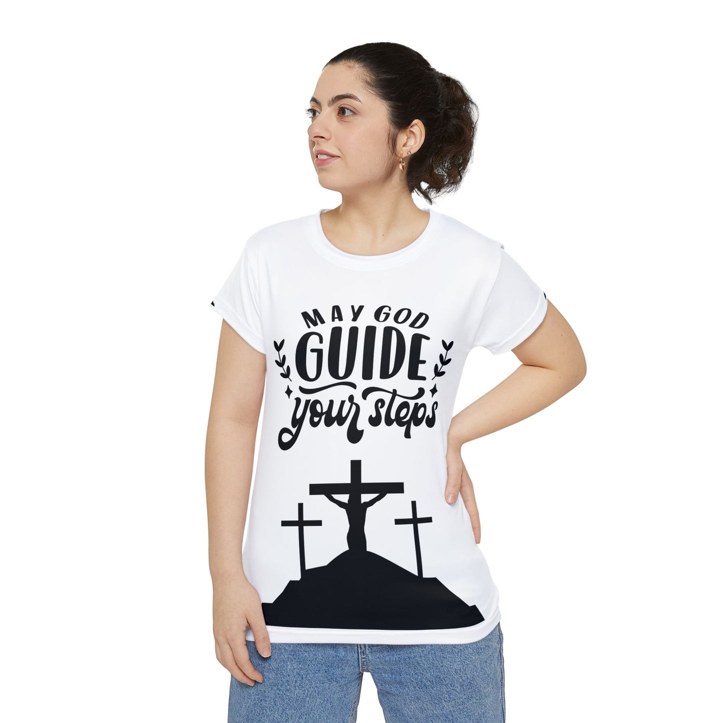 Christian Inspiration Women's Short Sleeve Shirt - "May God Guide Your Steps"