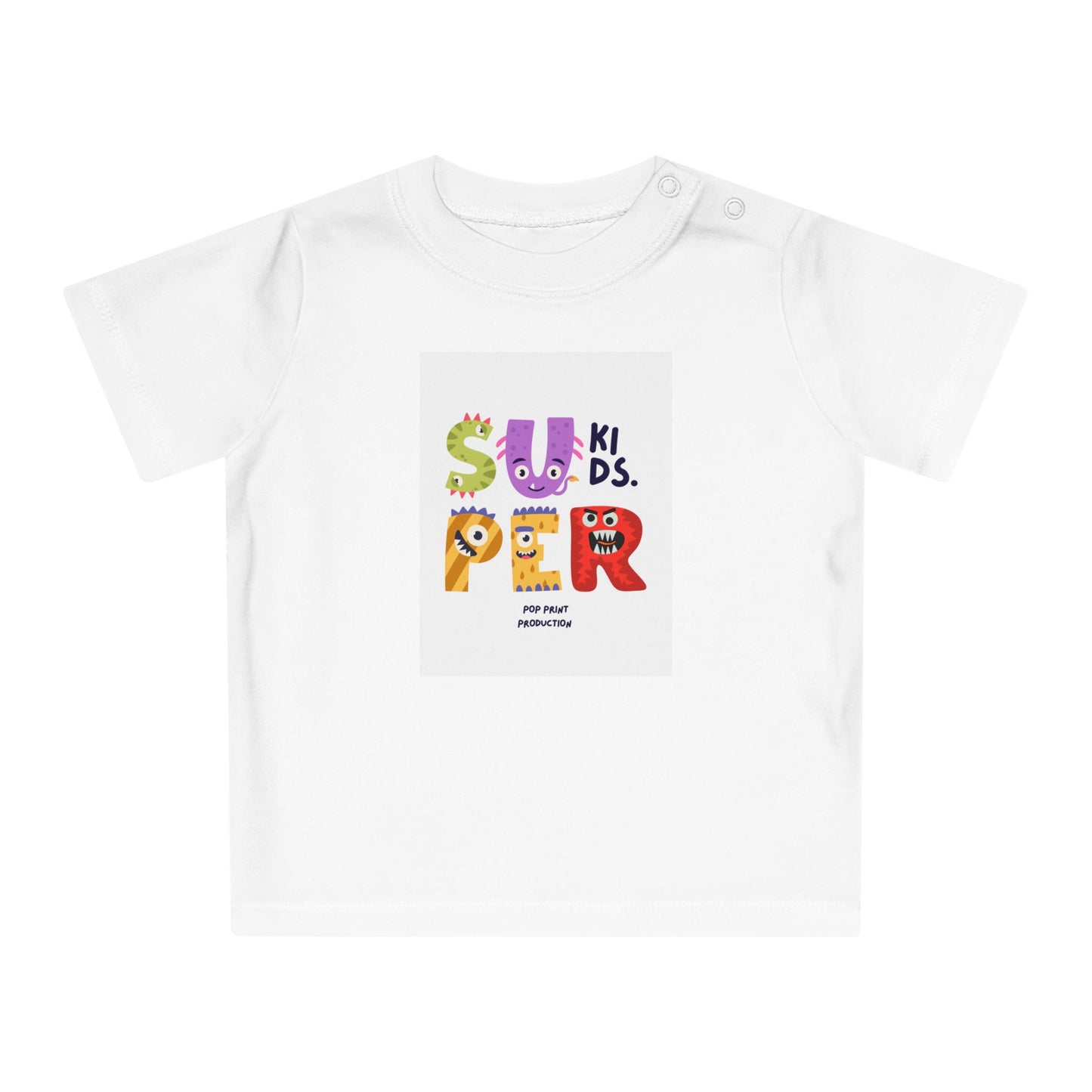 Super Kids Baby T-Shirt - Cute Cartoon Design for Playful Infants