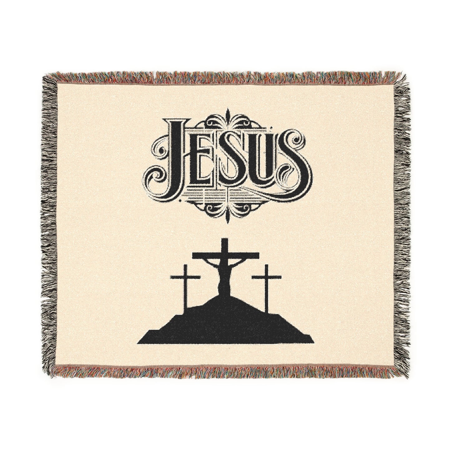 Inspirational Jesus Woven Blanket - Religious Home Decor for Comfort & Faith