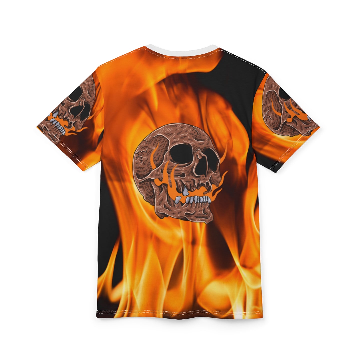 Unisex Skull Flame Graphic Tee - Bold, Edgy, Perfect for Festivals and Halloween