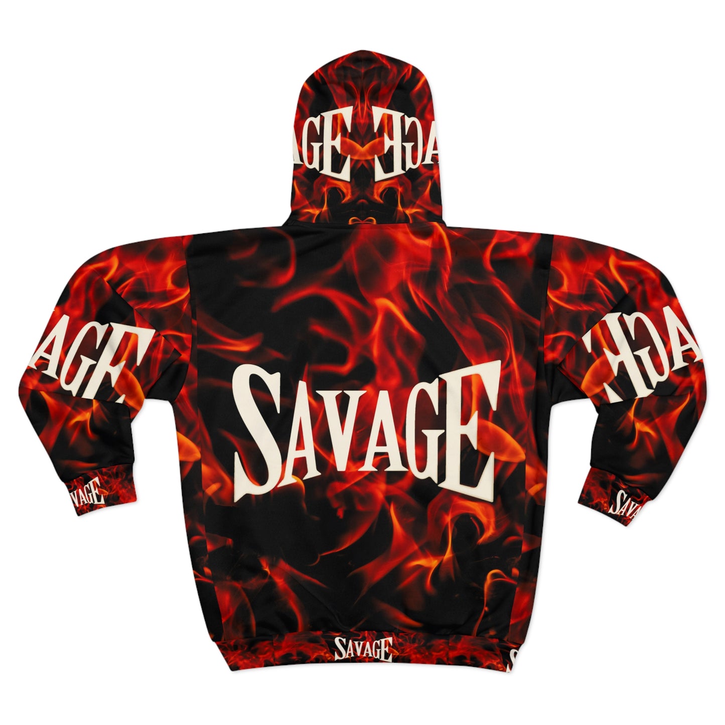 Savage Flames Unisex Zip Hoodie - Trendy Streetwear for Bold Individuals