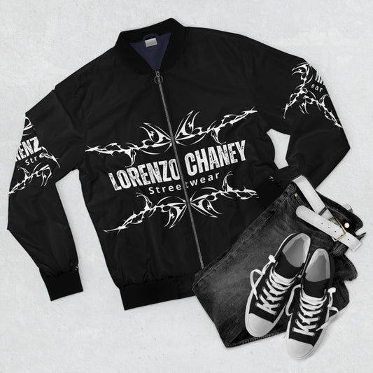 Lorenzo Chaney Streetwear Men's Bomber Jacket - Bold Graphic Design, Urban Style