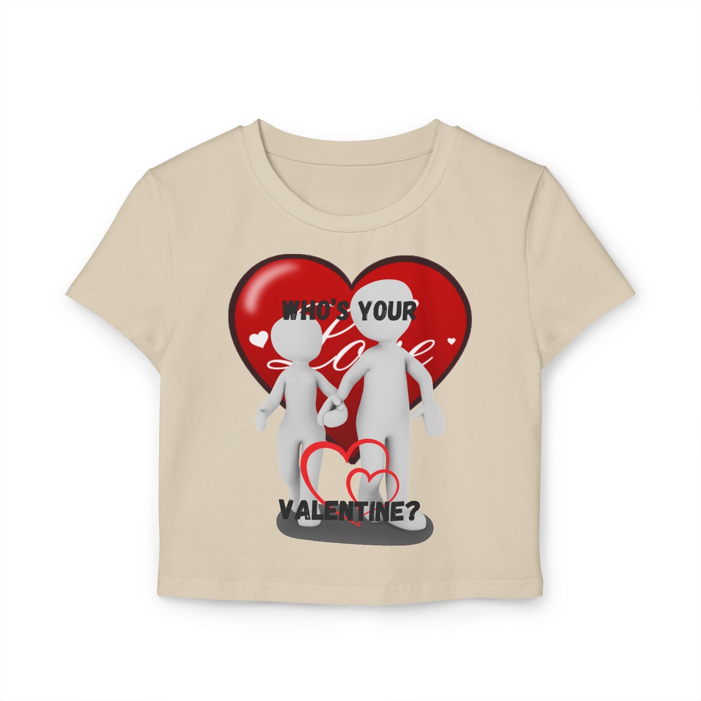 Valentine's Day Women's Baby Tee - 'Who's Your Valentine?' Love Shirt