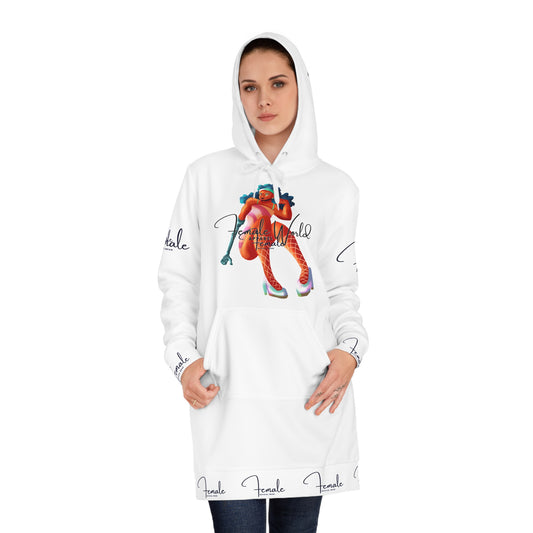 Empowering Women's Hoodie Dress - Bold Female Graphic Design