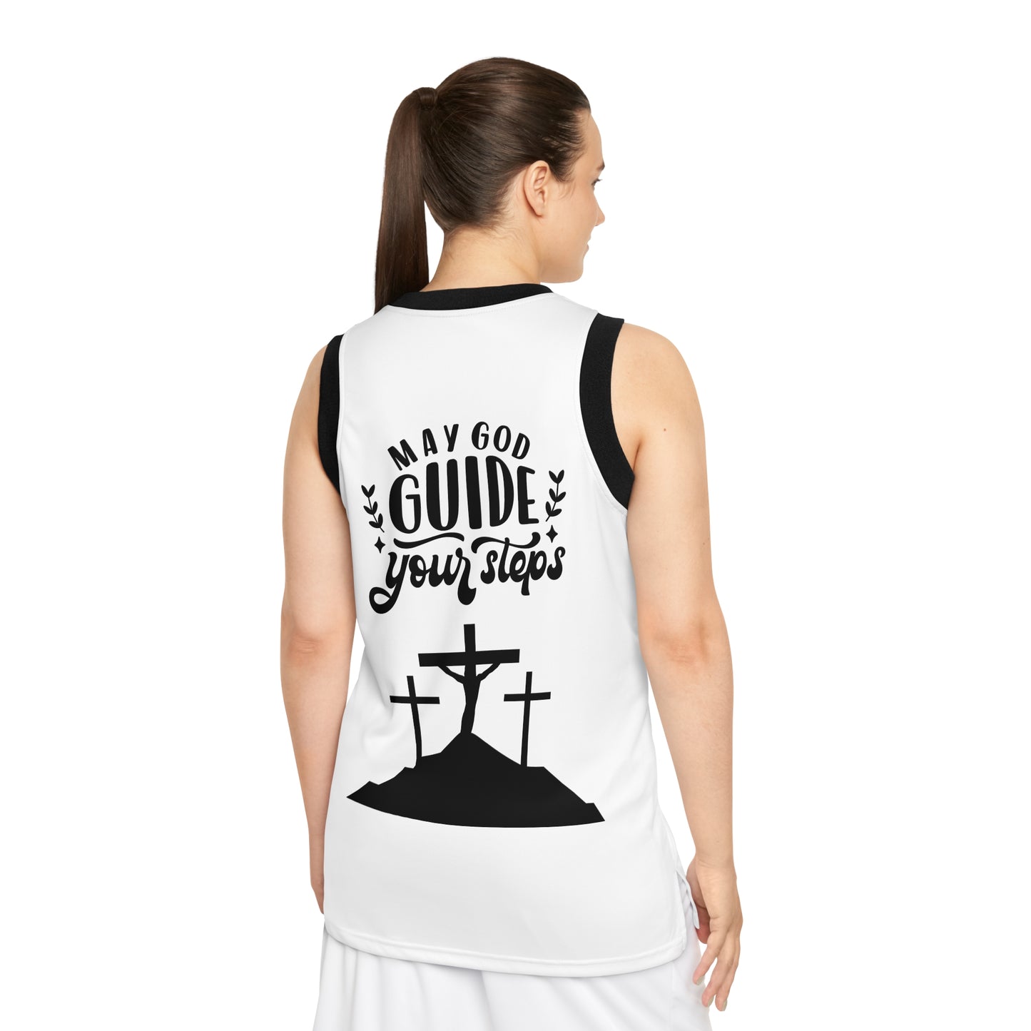 Inspirational Unisex Basketball Jersey - 'May God Guide Your Steps' Design