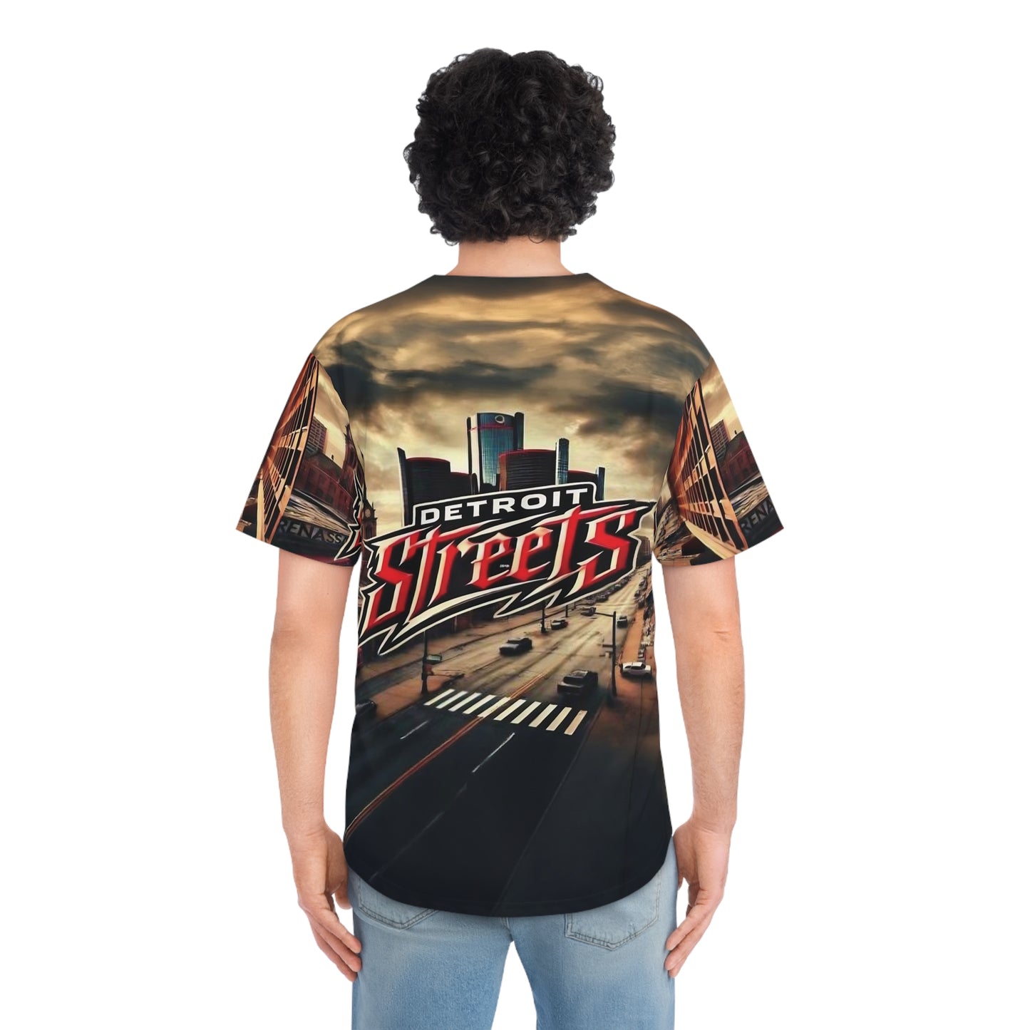 Detroit Streets Men's Baseball Jersey - Urban Style for Gamers and Fans