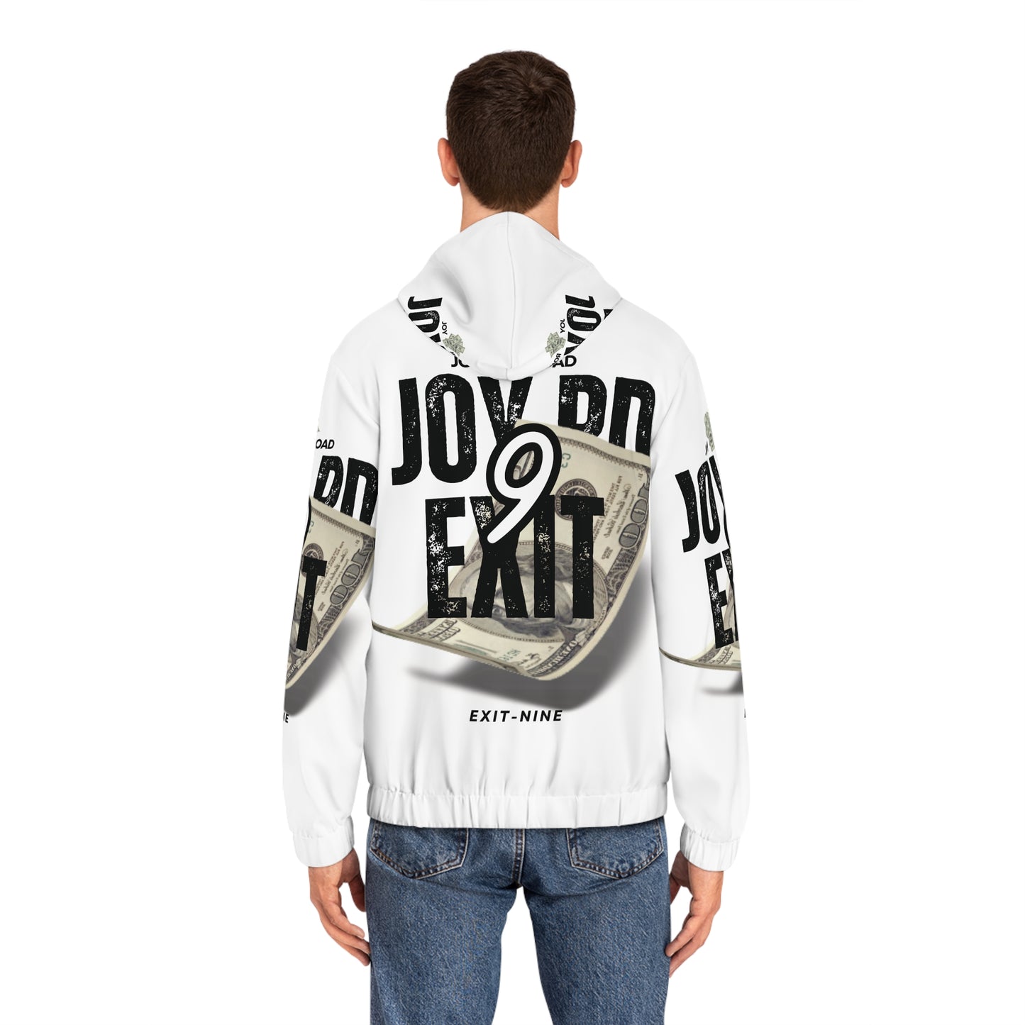 Men's Full-Zip Hoodie - Joy Road Exit Nine Design with Dollar Theme