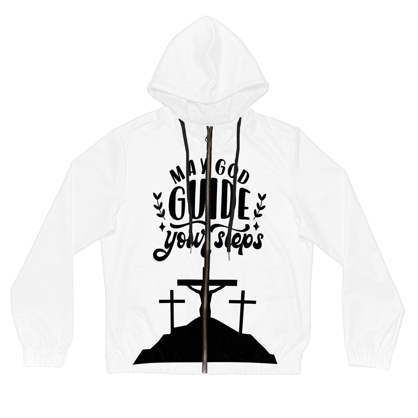 Women’s Full-Zip Hoodie - "May God Guide Your Steps" Inspirational Design