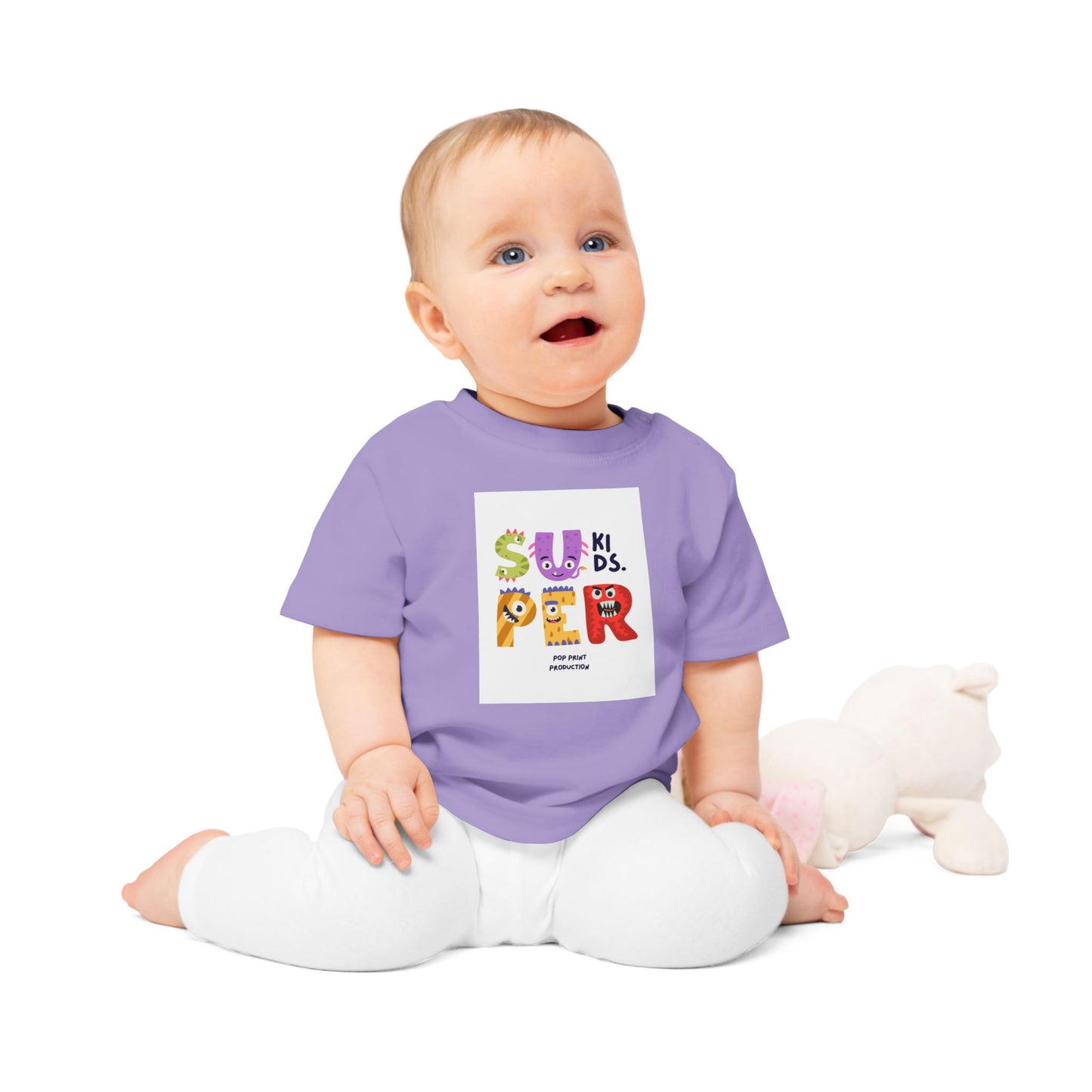 Super Kids Baby T-Shirt - Cute Cartoon Design for Playful Infants