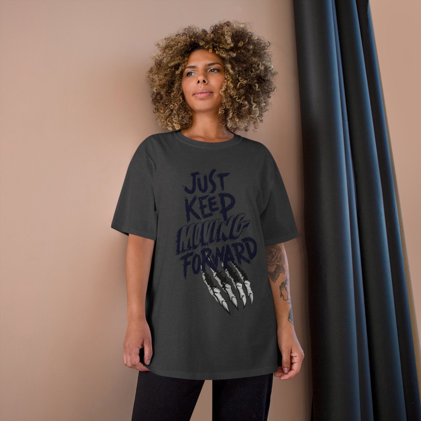 Motivational Champion T-Shirt - 'Just Keep Moving Forward' Graphic Tee