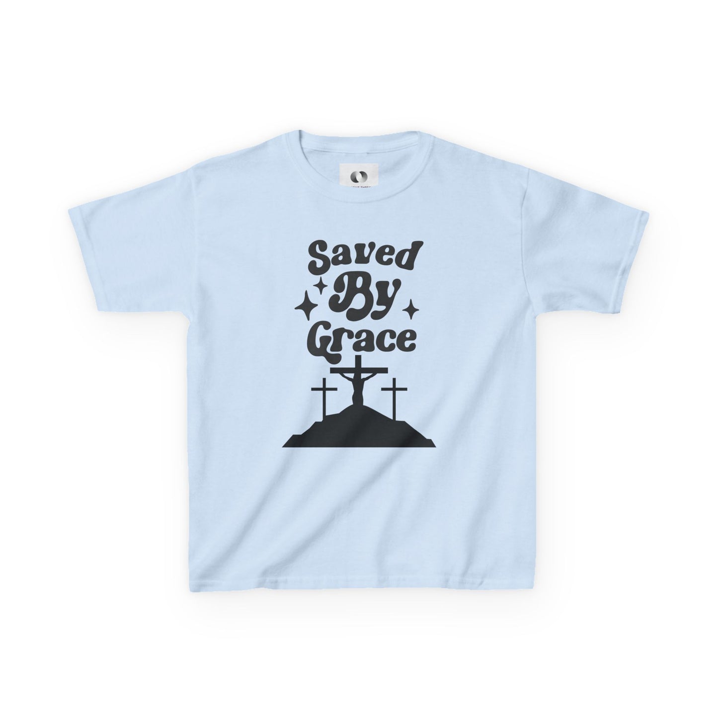 Kids Heavy Cotton™ Tee - 'Saved By Grace' Christian T-Shirt