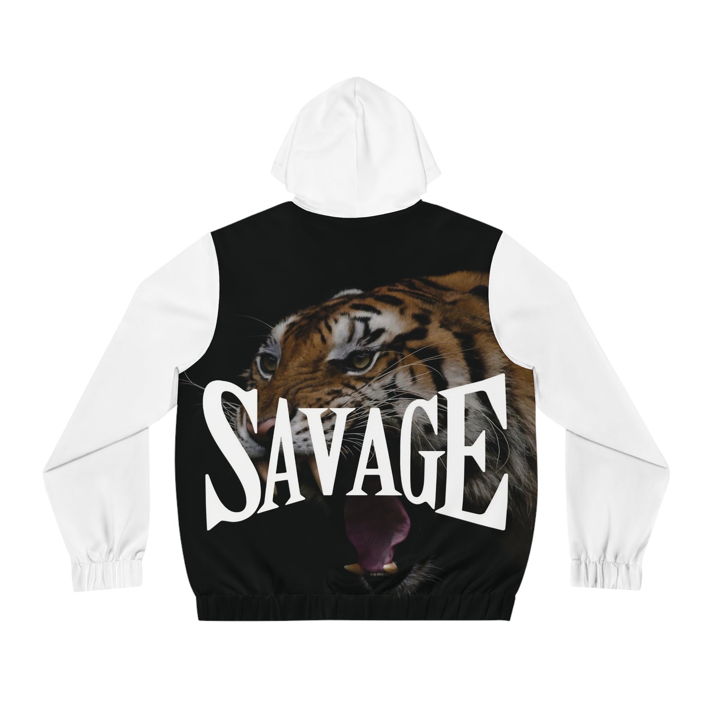 Savage Tiger Men's Full-Zip Hoodie - Bold & Edgy Streetwear