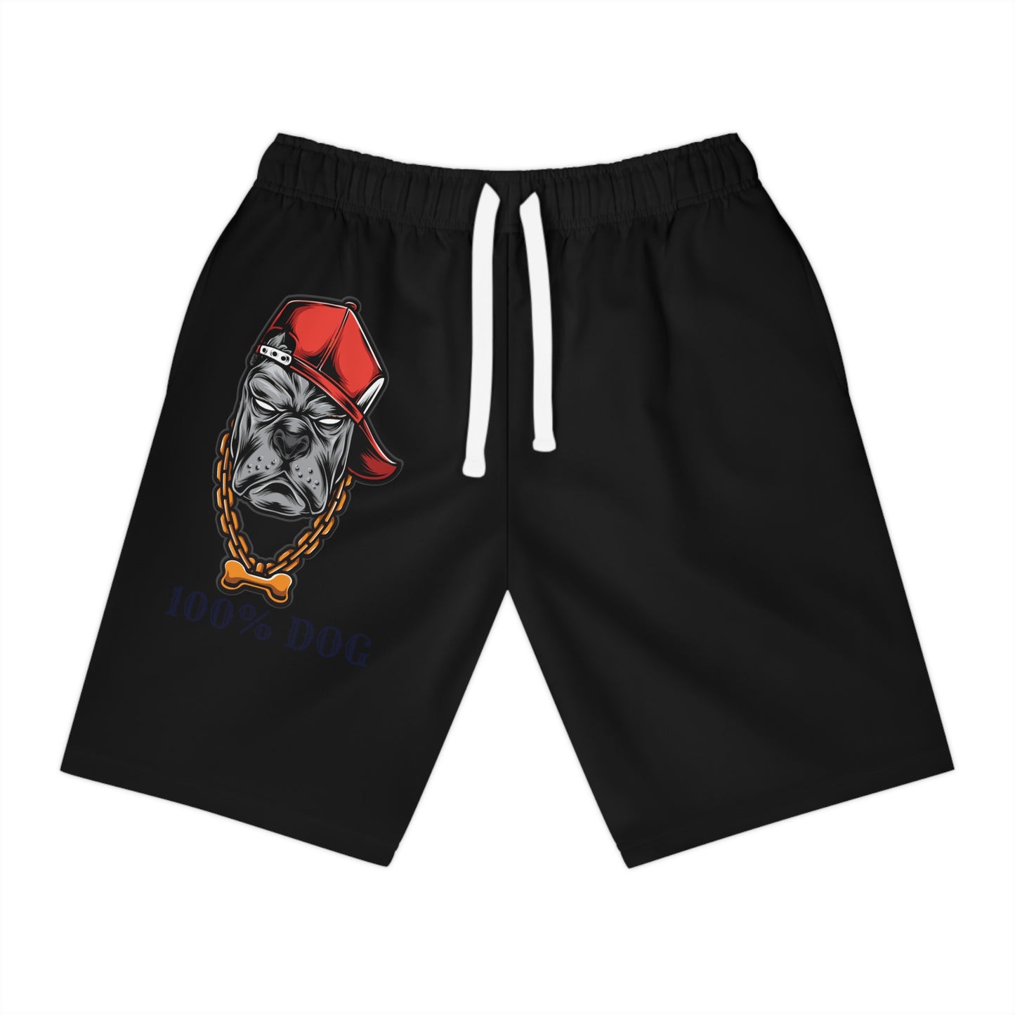 100% Dog Graphic Athletic Long Shorts for Pet Lovers