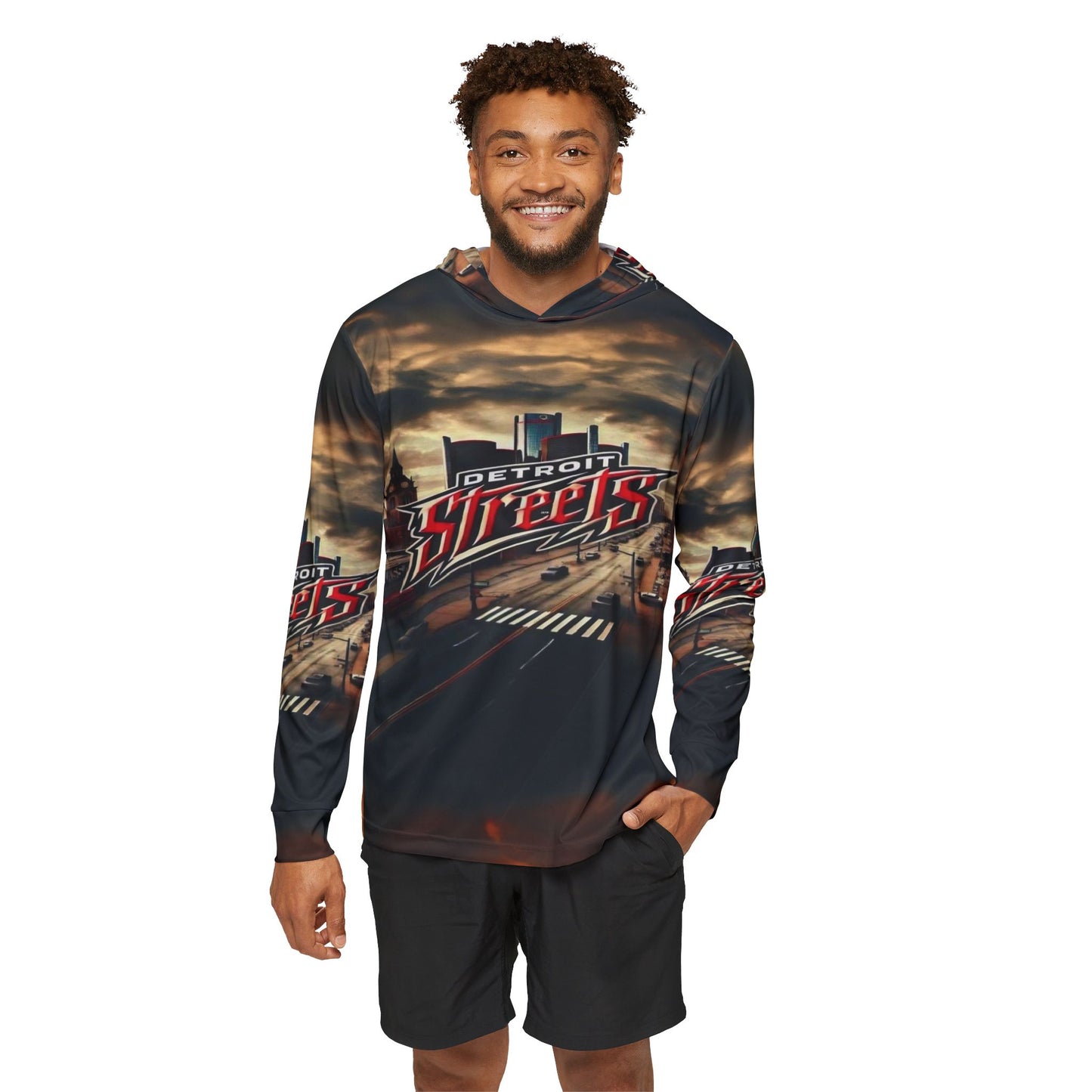 Detroit Streets Men's Sports Warmup Hoodie - Urban Streetwear for Active Lifestyle