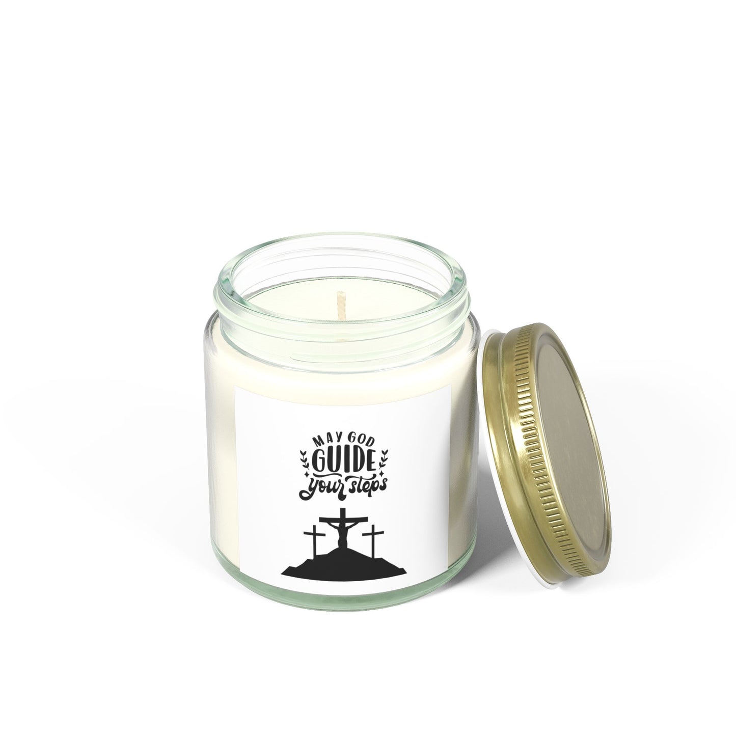 Scented Candle - 'May God Guide Your Steps' - Coconut Apricot Wax, 4oz & 9oz