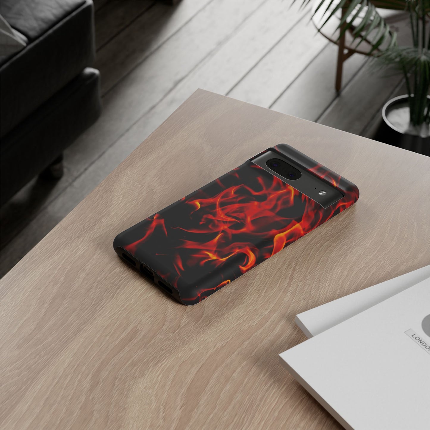 Fire Design Tough Phone Case - Bold Protection with Fiery Vibes