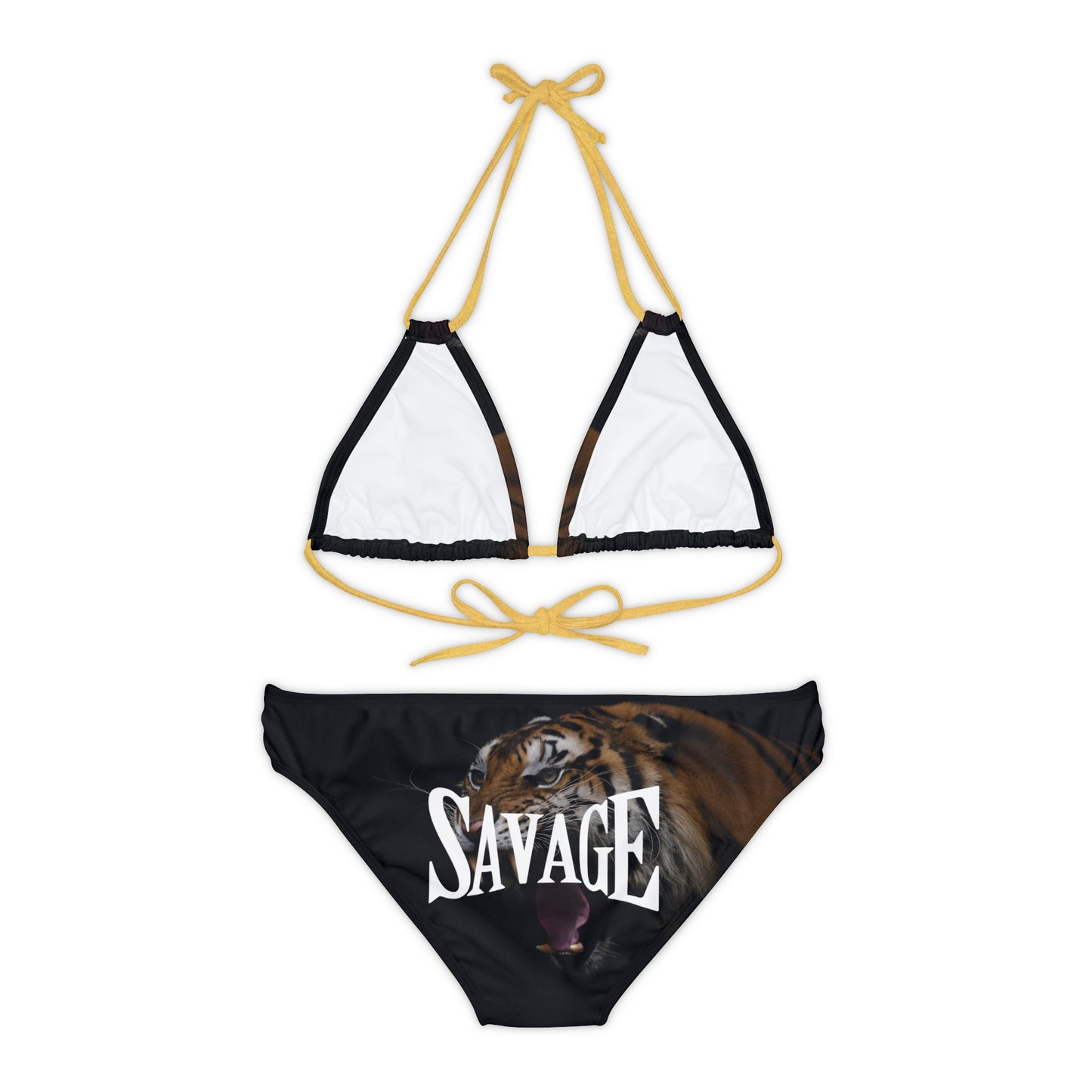 Savage Strappy Bikini Set - Fierce Tiger Print Swimwear for Bold Beach Days