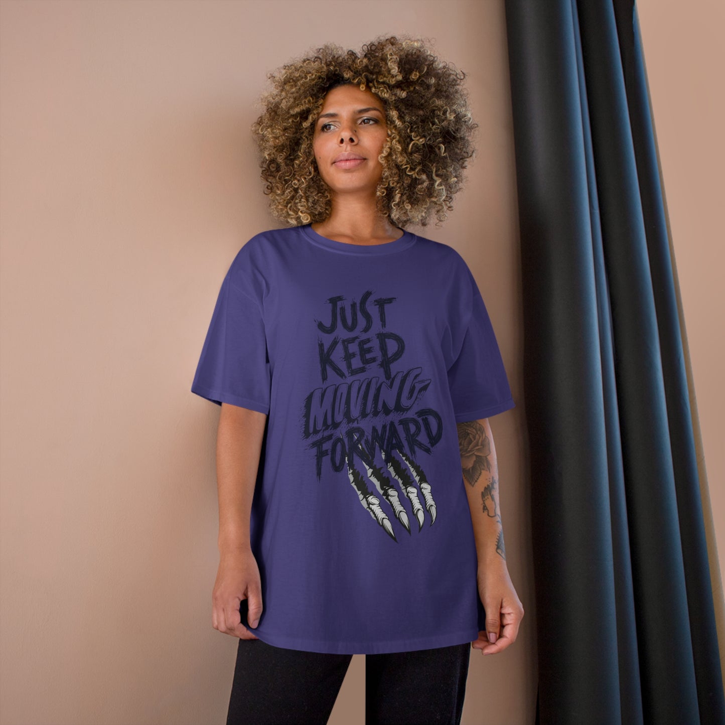 Motivational Champion T-Shirt - 'Just Keep Moving Forward' Graphic Tee