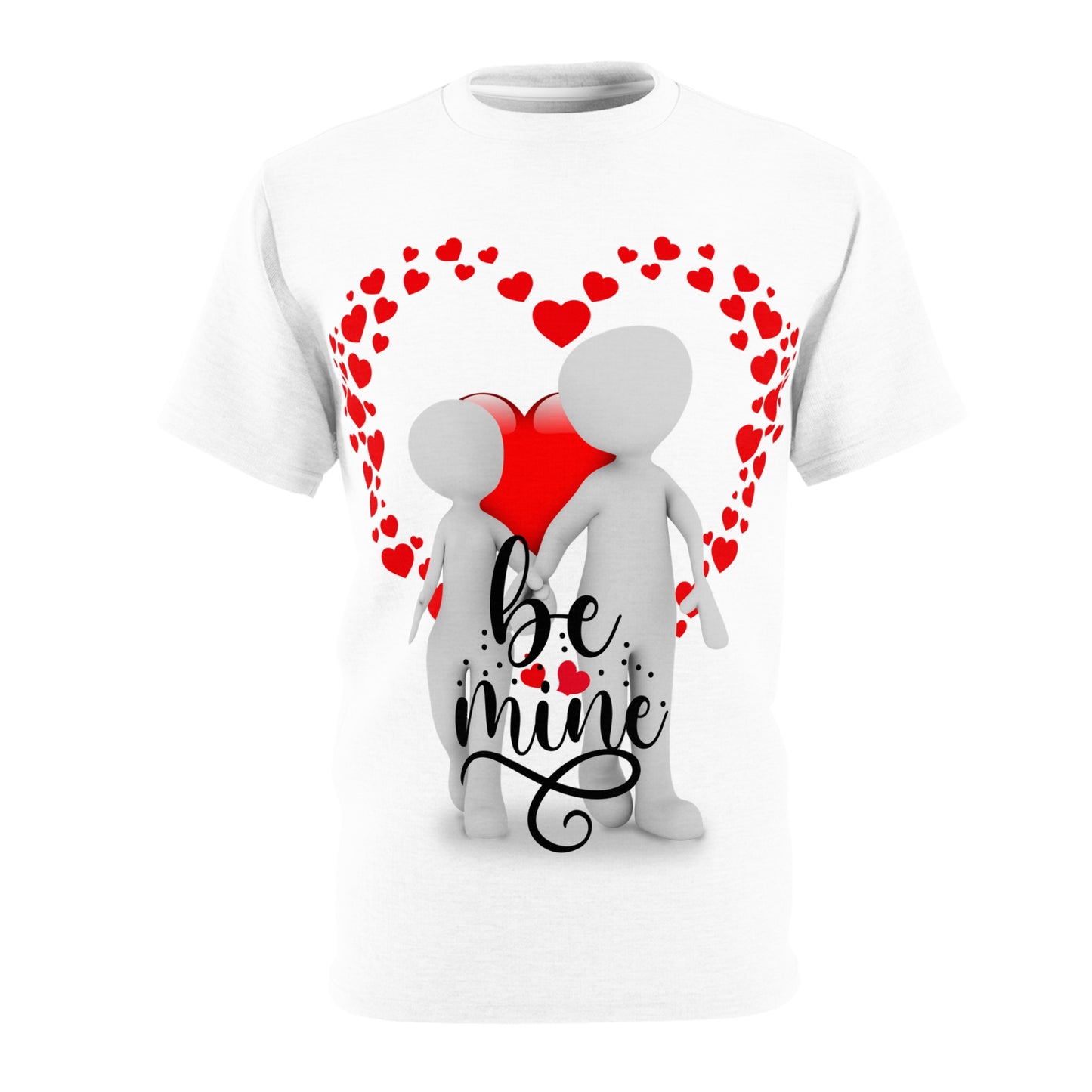 Romantic Unisex Tee - 'Be Mine' Heart Design for Couples