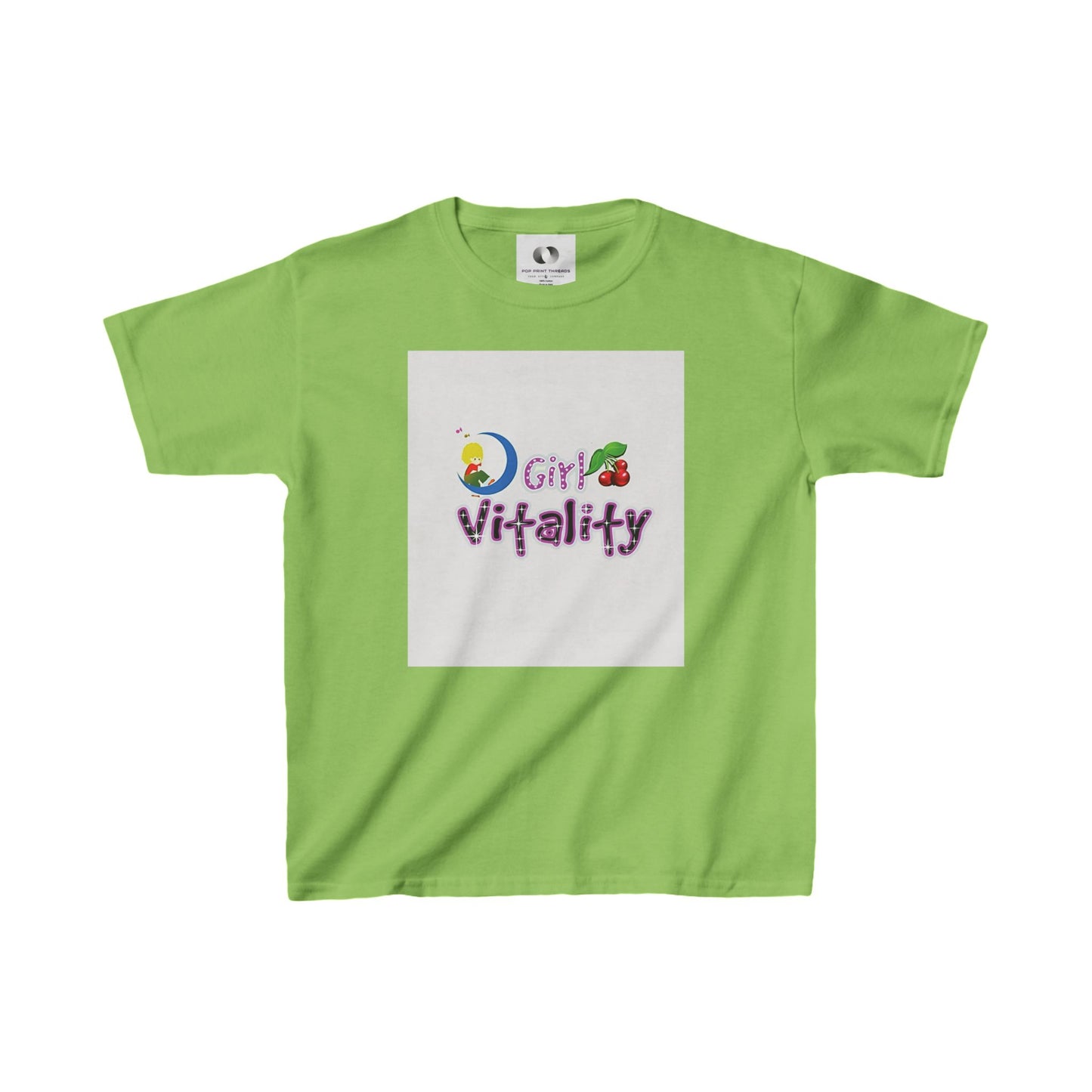 Girls Vitality Heavy Cotton Tee - Fun, Colorful T-Shirt for Kids