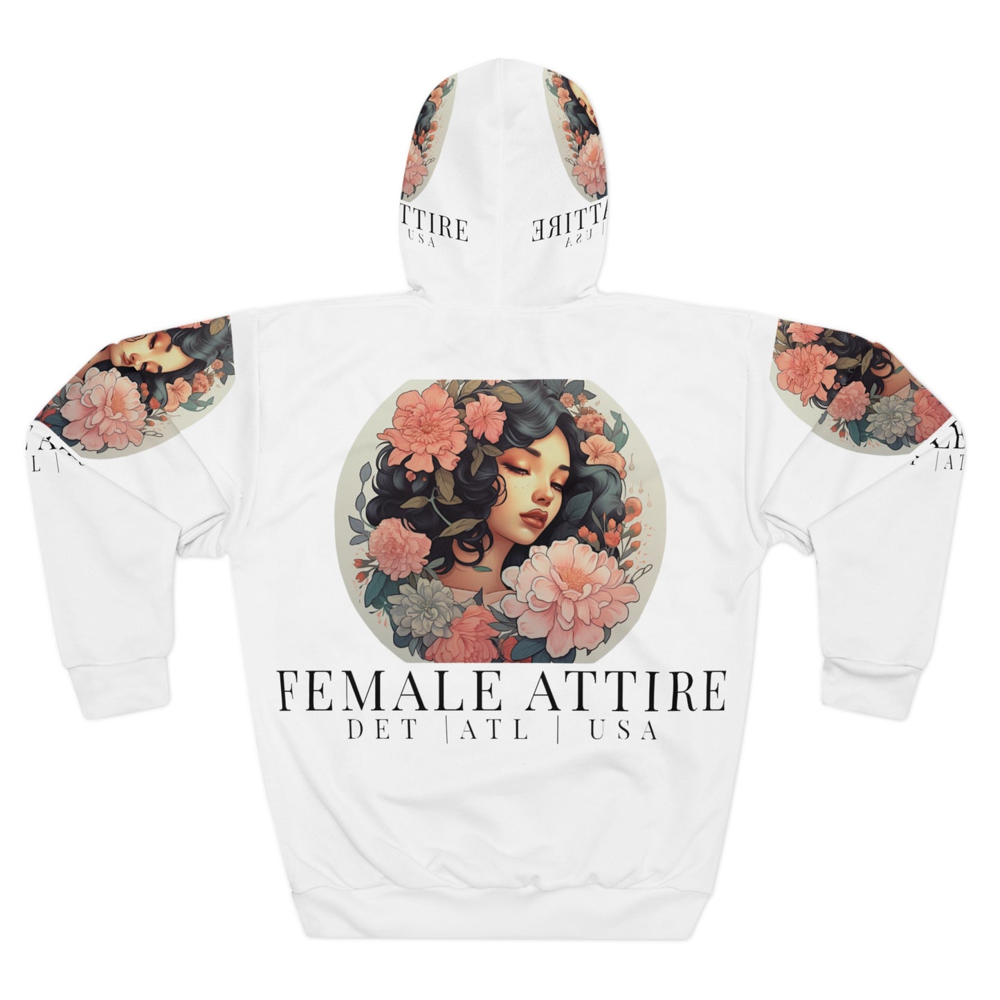 Feminine Floral Graphic Unisex Pullover Hoodie