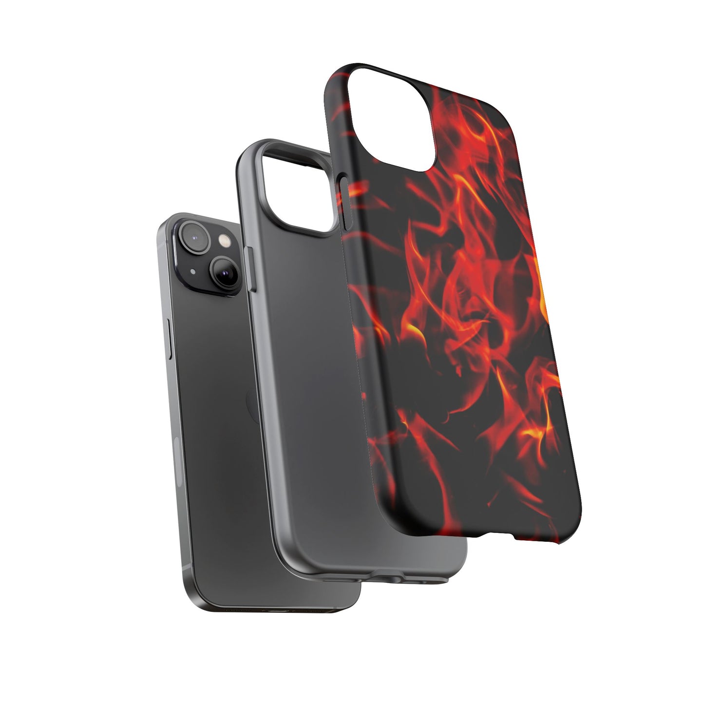 Fire Design Tough Phone Case - Bold Protection with Fiery Vibes