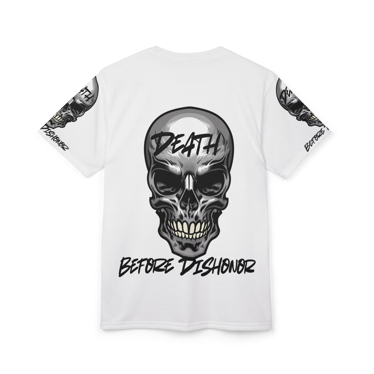 Unisex Skull Graphic Tee - 'Death Before Dishonor'