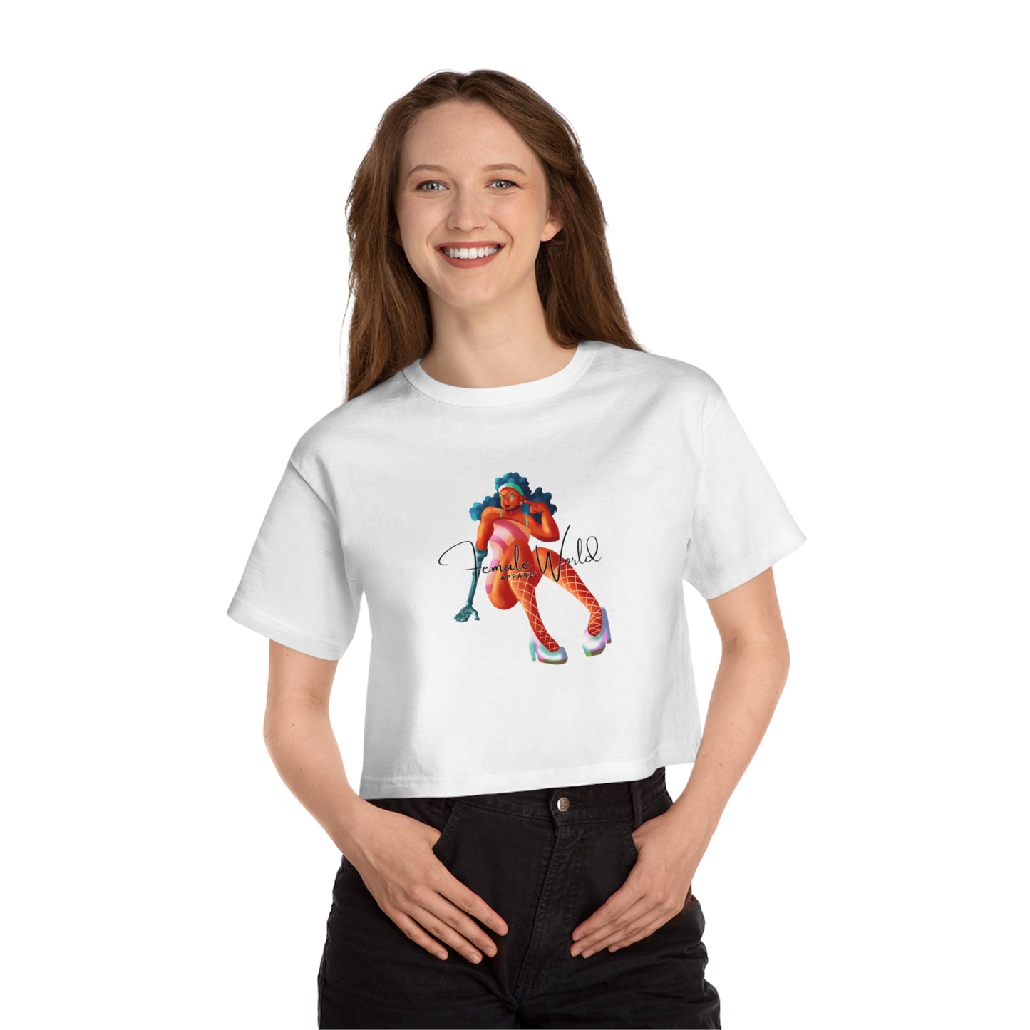 Female World Vibe Cropped T-Shirt - Perfect for Casual Outings and Self-Expression