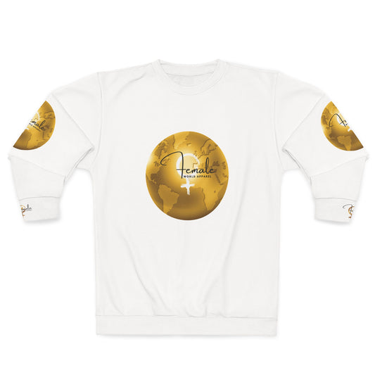 Female World Apparel Unisex Sweatshirt - Gold Globe Design