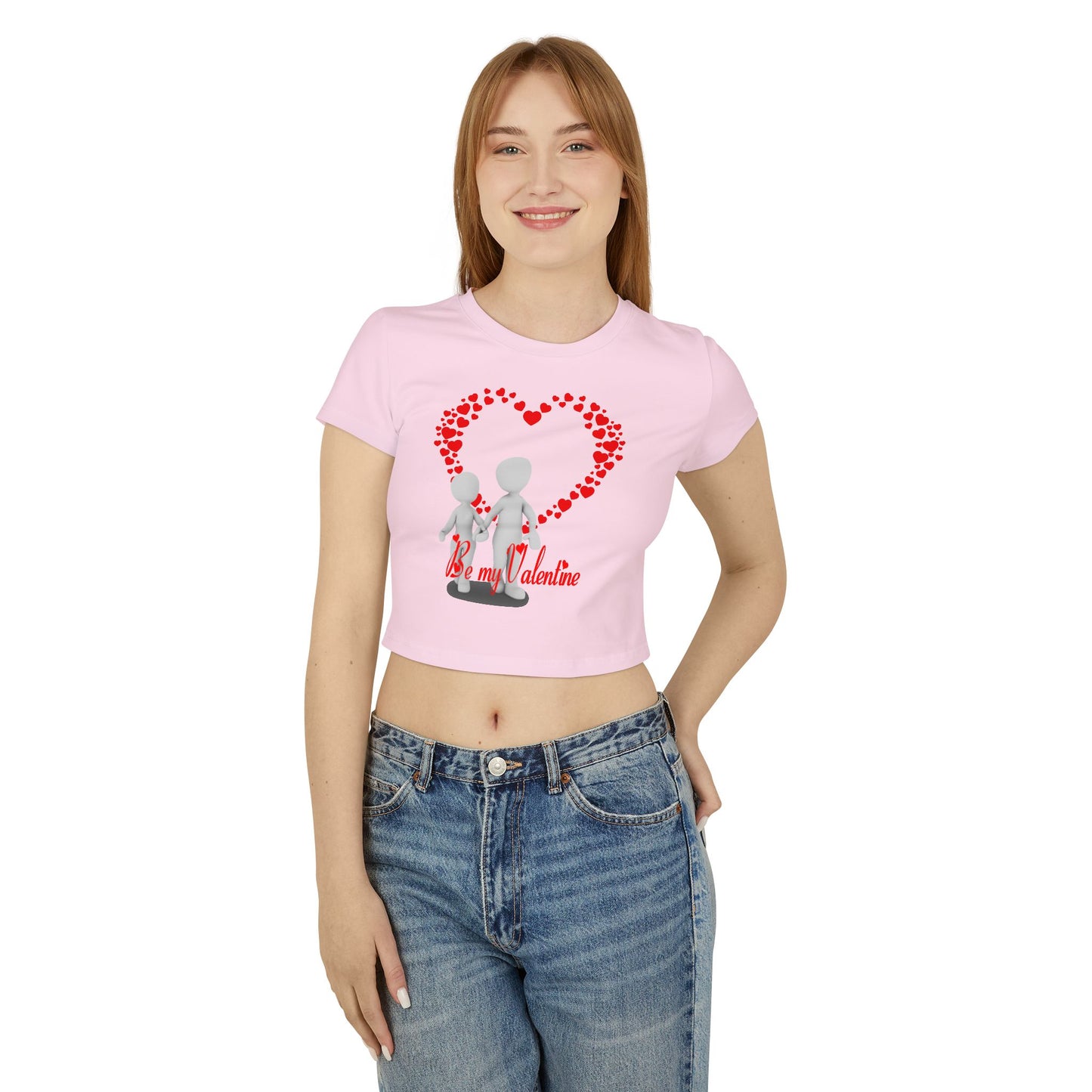 Cute Valentine's Day Women's Baby Tee - "Be my Valentine" Design