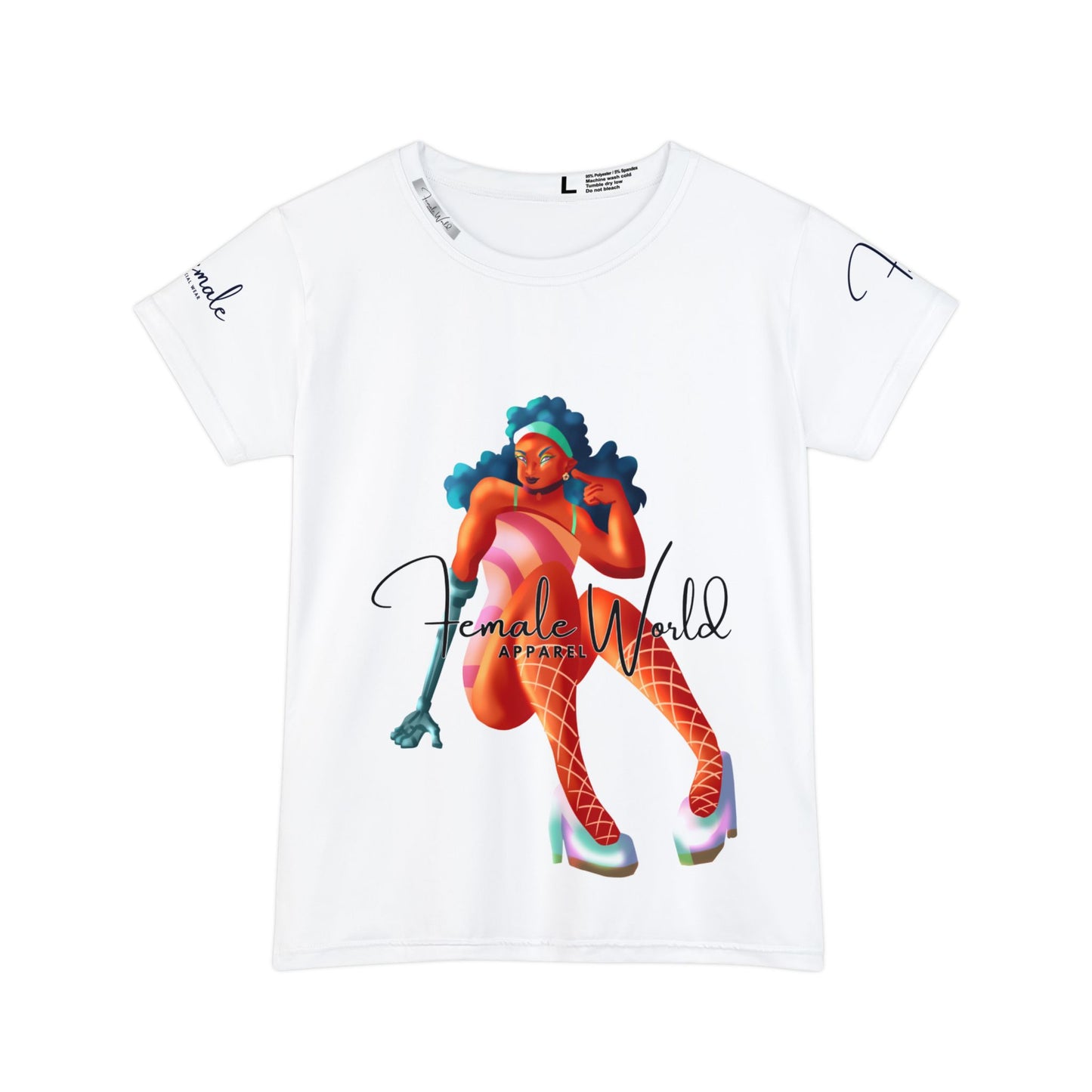 Empowering Women's Short Sleeve Shirt - ‘Female World’ Design for Confident Style