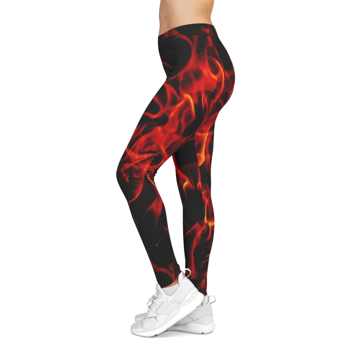 Women's Fire Pattern Casual Leggings - Stylish & Comfortable Activewear