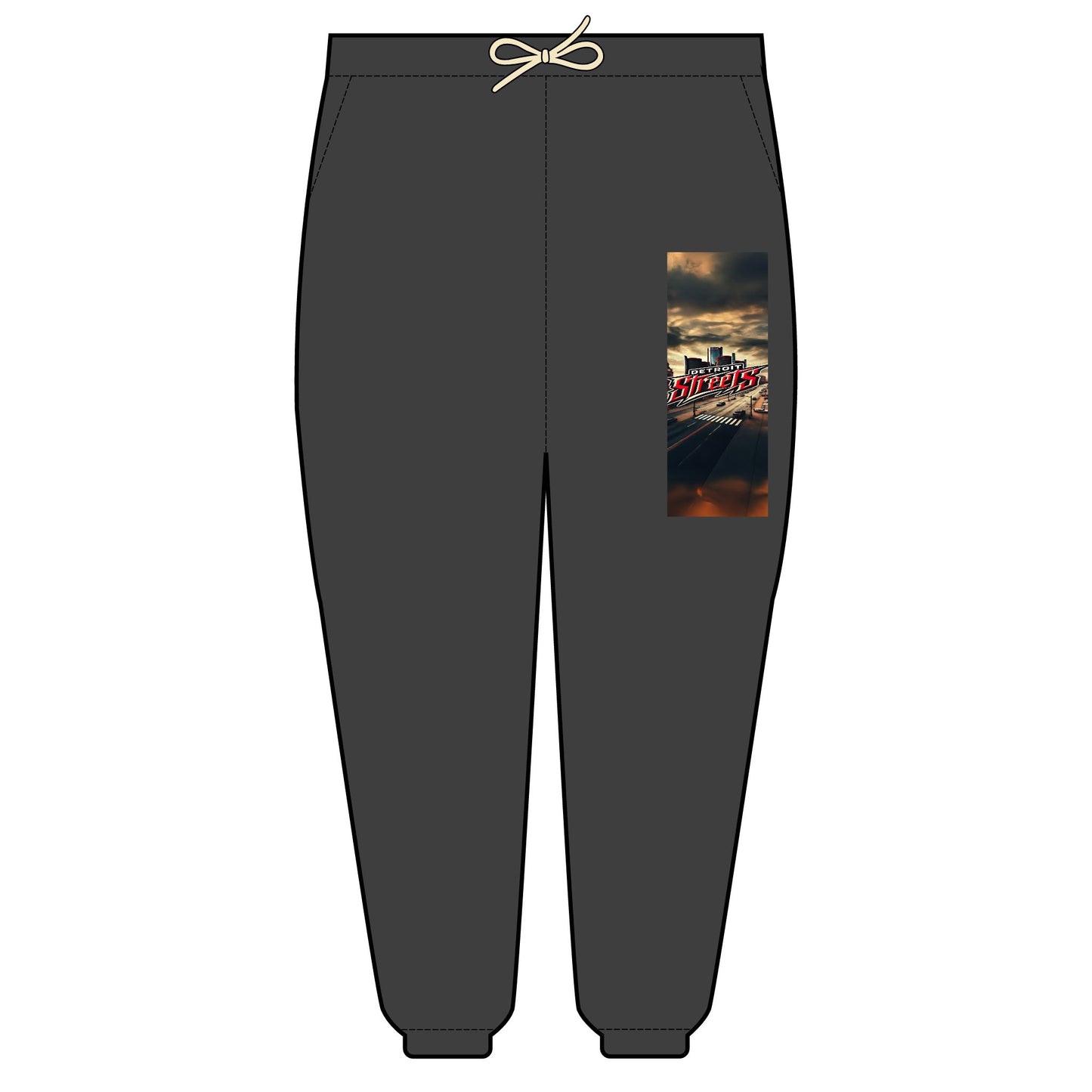 Detroit Streets Graphic Lightweight Fleece Sweatpants for Comfort & Style