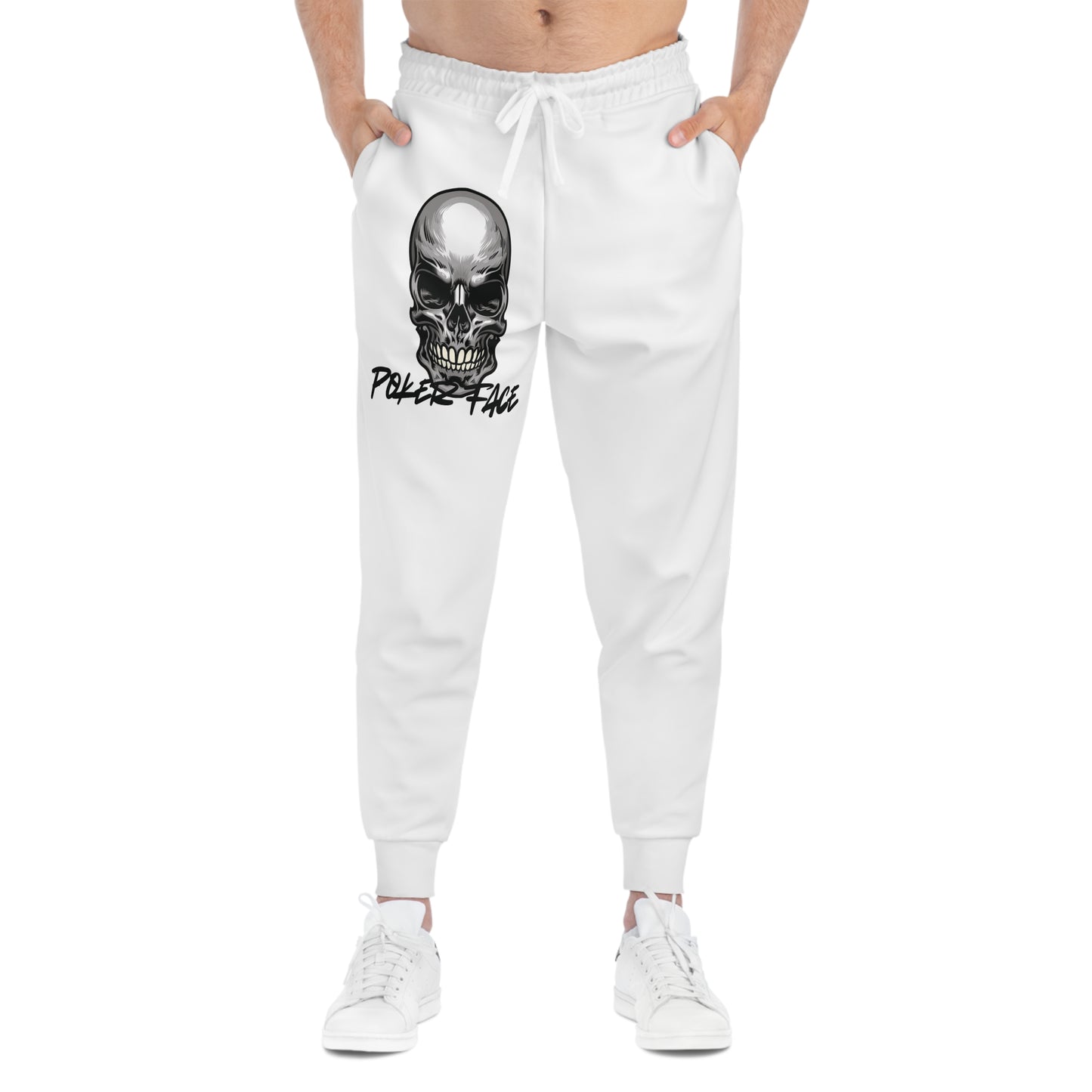 Poker Face Edgy Skull Design Athletic Joggers - Perfect for Fashion-Forward Athletes